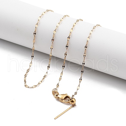 Ion Plating(IP) Adjustable 304 Stainless Steel Dapped Chain Necklaces NJEW-K270-02G-1