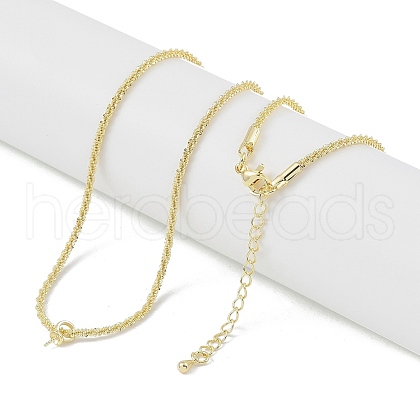 Brass Rhinestone Chain Necklace Making NJEW-U008-01G-1