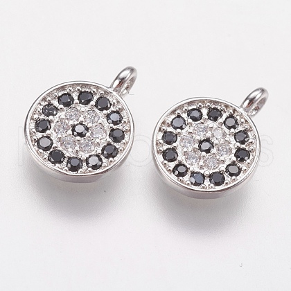 Brass Micro Pave Cubic Zirconia Charms ZIRC-G133-03P-1