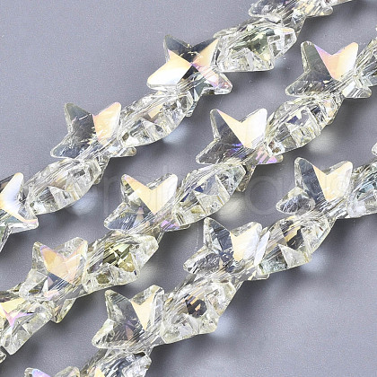 Electroplate Glass Beads Strands EGLA-N002-05B-1