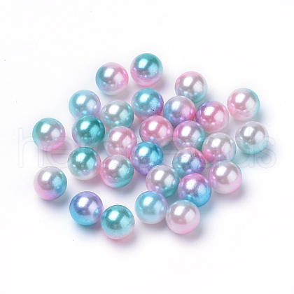 Rainbow Acrylic Imitation Pearl Beads OACR-R065-5mm-A05-1