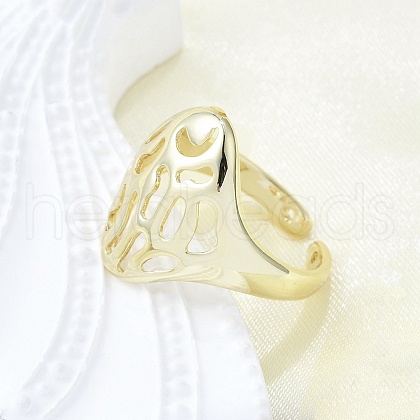Brass Cuff Rings for Women RJEW-G347-14G-1