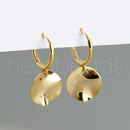 S925 Sterling Silver Irregular Flat Round Hoop Earrings IN2114-1-1