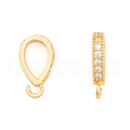 Ion Plating(IP) Brass Micro Pave Clear Cubic Zirconia Pendants KK-O146-04G-1