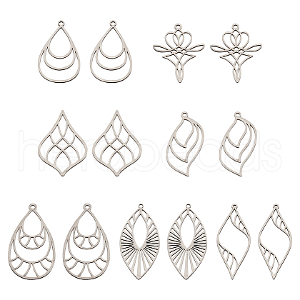  Jewelry 14Pcs 7 Style Stainless Steel Pendants STAS-PJ0001-46-1