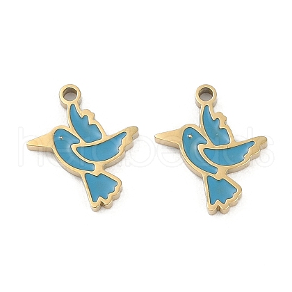 304 Stainless Steel Enamel Charms STAS-I325-041G-1