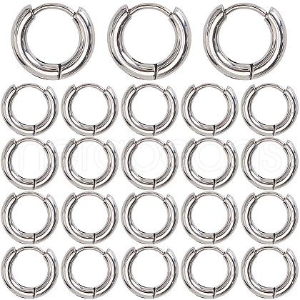 SUNNYCLUE 24Pcs 304 Stainless Steel Huggie Hoop Earrings EJEW-SC0001-57-1