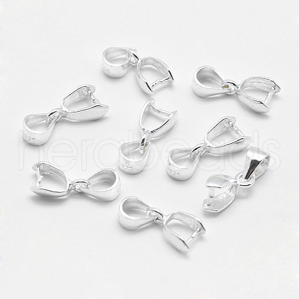 Anti-Tarnish Rhodium Plated 925 Sterling Silver Pendant Bails STER-E050-10P-1