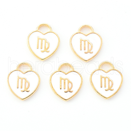 Light Gold Plated Alloy Enamel Pendants ENAM-R136-30-03-1