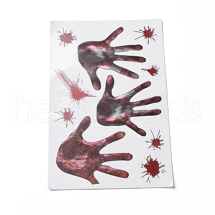 Halloween Theme PVC Static Stickers DIY-F133-06-1
