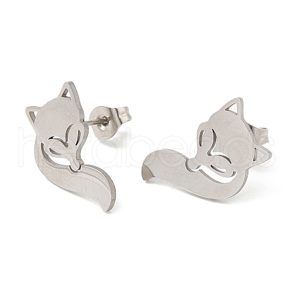 304 Stainless Steel Stud Earrings EJEW-H095-01P-1