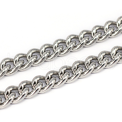 201 Stainless Steel Cuban Link Chains CHS-L001-51-2mm-1