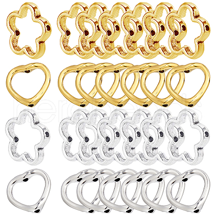 SOFPLATE 120Pcs 4 Styles Tibetan Style Alloy Bead Frames TIBE-SP0001-14-1