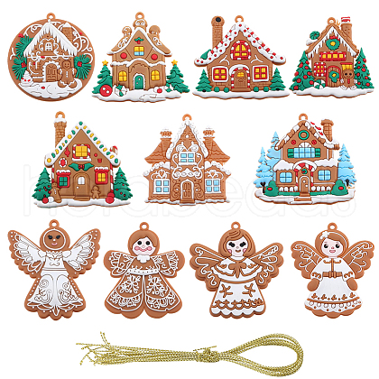 SUNNYCLUE 1Set Christmas Plastic Pendants DIY-SC0026-46B-1