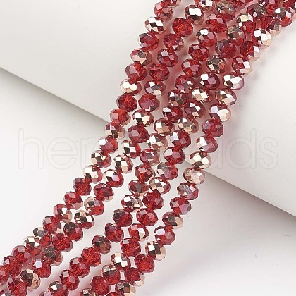Electroplate Transparent Glass Beads Strands EGLA-A034-T4mm-N12-1