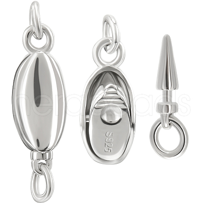 Beebeecraft 2Sets 925 Sterling Silver Box Clasps STER-BBC0007-01-1