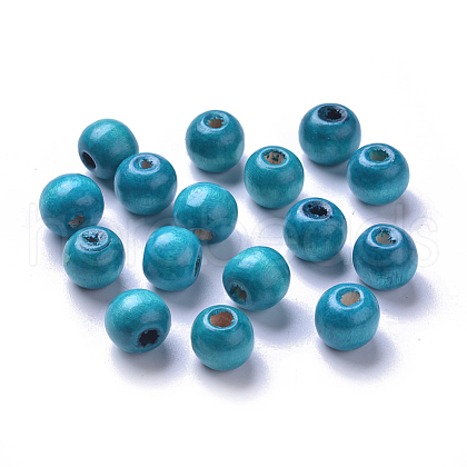 Dyed Natural Wood Beads WOOD-Q006-10mm-02-LF-1