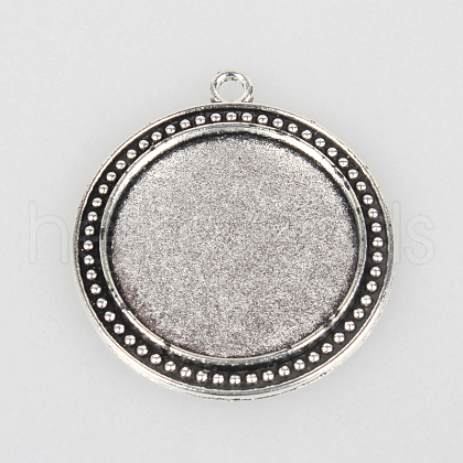 Tibetan Style Alloy Pendant Cabochon Settings X-TIBEP-N003-67AS-1