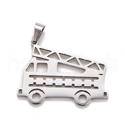Non-Tarnish 304 Stainless Steel Pendants with 201 Stainless Steel Clasp STAS-A058-01P-1