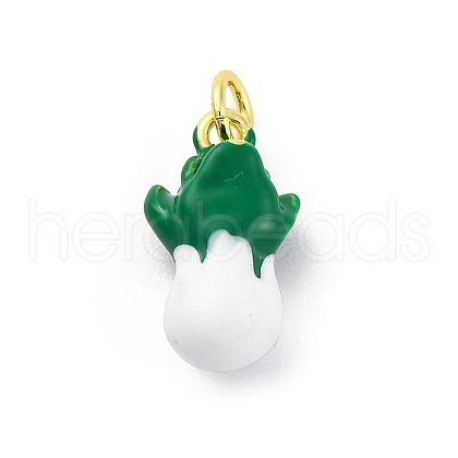 Brass Enamel Pendants KK-U066-02B-G-1