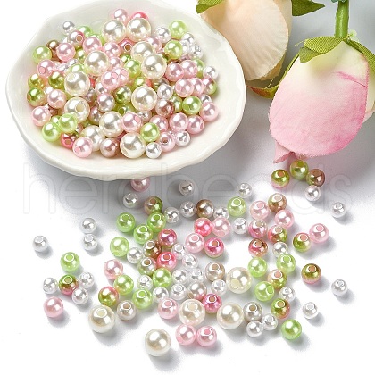 5 Colors ABS Plastic Imitation Pearl Beads KY-YW0001-63A-1