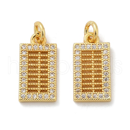 Brass Micro Pave Cubic Zirconia Pendants KK-U073-07G-1