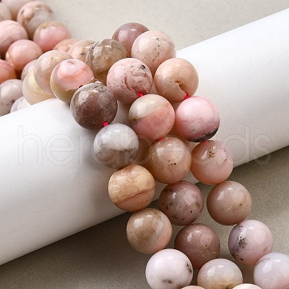 Natural Pink Opal Beads Strands G-L621-B13-10mm-1