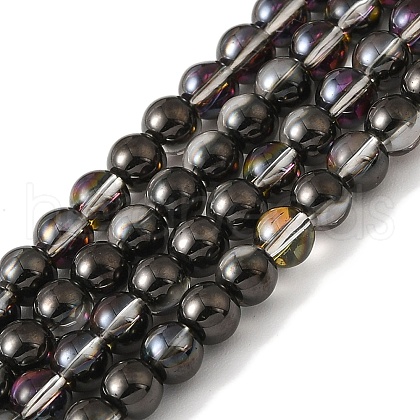 Transparent Electroplate Glass Beads Strands GLAA-T032-T4mm-C06-1