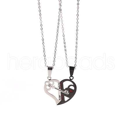 2Pcs 2 Style Word 1314 520 Couple Necklaces Sets VALE-PW0001-011EB-1-1