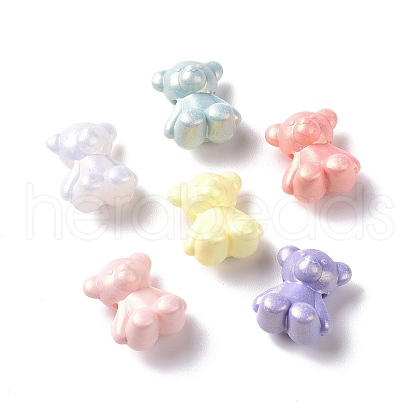 Opaque Acrylic Glitter Beads OACR-E010-06-1