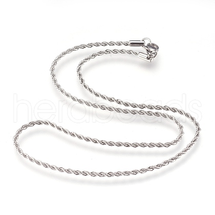 Non-Tarnish 304 Stainless Steel Rope Chains Necklaces NJEW-G313-14P-1