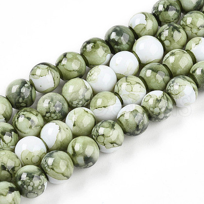 Baking Painted Glass Beads Strands X-DGLA-N003-10mm-C06-1
