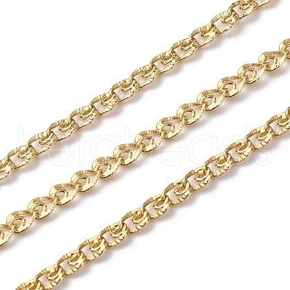 Brass Textured Oval Link Chains CHC-H113-20G-1