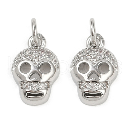 Brass Micro Pave Clear Cubic Zirconia Pendants KK-L231-08P-1