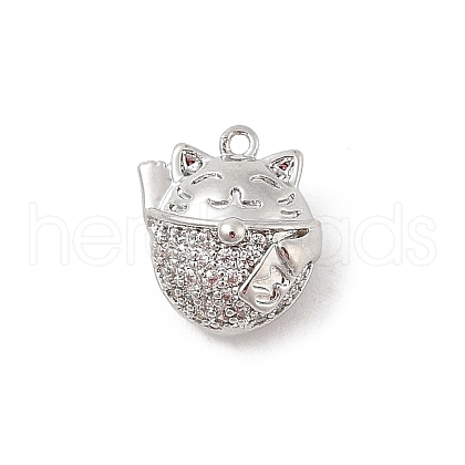 Brass Pave Cubic Zirconia Pendants KK-E791-01P-1