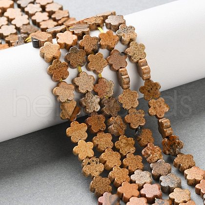 Natural Picture Jasper Beads Strands G-B138-C09-01-1