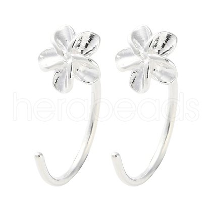 999 Fine Silver Pull Through Earrings EJEW-P296-26D-S-1