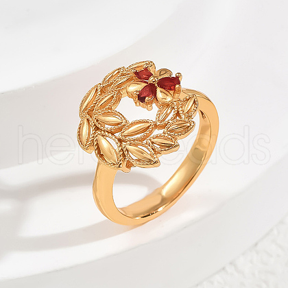 Brass Pave Cubic Zirconia Finger Rings for Women SB6672-7-1