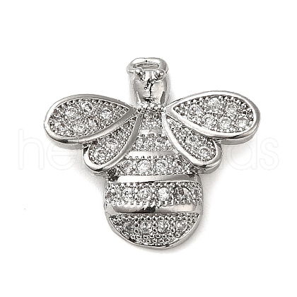 Brass Micro Pave Clear Cubic Zirconia Pendants KK-U005-04A-P-1