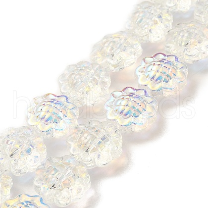 Transparent Electroplate Glass Beads Strands GLAA-G098-04E-1