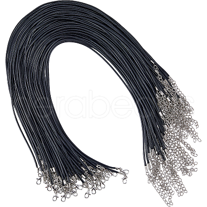 SOFPLATE 50Pcs Waxed Imitation Leather Cord Necklace Makings AJEW-SP0001-04-1