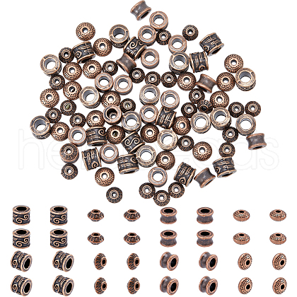 DICOSMETIC 200Pcs 4 Style Tibetan Style Alloy Beads FIND-DC0002-74-1
