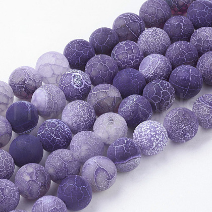 Natural Crackle Agate Beads Strands X-G-G055-10mm-8-1