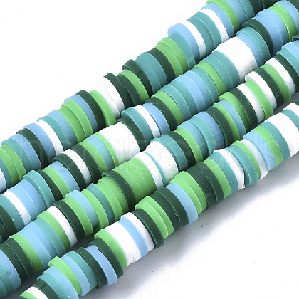 Handmade Polymer Clay Beads Strands X-CLAY-R089-6mm-080-1
