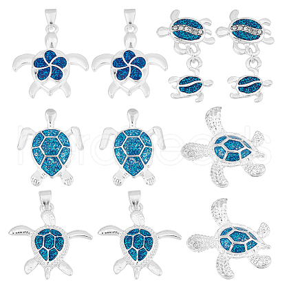   10Pcs 5 Styles Zinc Alloy Enamel Pendants FIND-PH0022-12-1