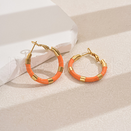Sweet Stainless Steel Classic Hoop Earrings for Women ZH6889-4-1