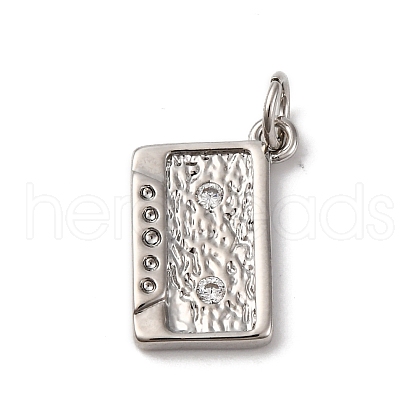 Brass Micro Pave Cubic Zirconia Pendants KK-P308-34P-1