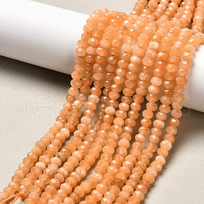 Dyed Natural Malaysia Jade Rondelle Beads Strands G-E316-2x4mm-01-1