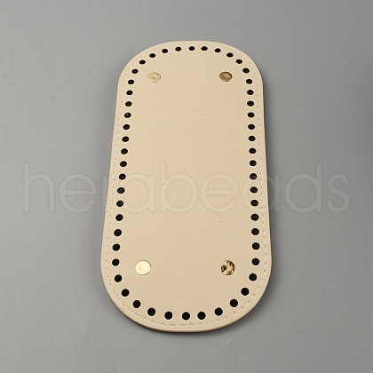 Oval PU Leather Knitting Crochet Bags Nail Bottom Shaper Pad PURS-WH0001-62B-1
