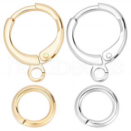 CREATCABIN 24 Pairs 2 Colors Brass Huggie Hoop Earring Findings DIY-CN0002-06-1
